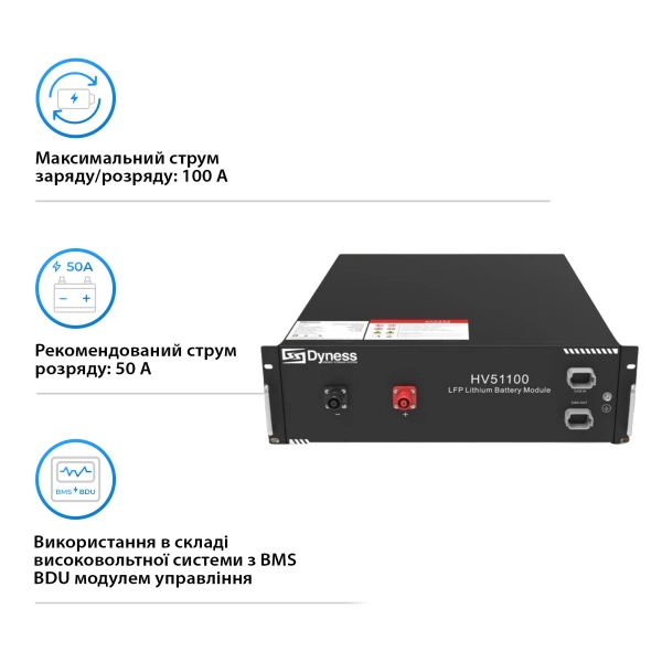 Купить Аккумуляторная батарея Dyness HV51100 Battery/ 51.2V 100Ah/5.12KWh LiFePo4 - фото 3