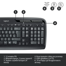 Купить Комплект клавиатура и мышь Logitech Wireless Combo MK330 US (920-003989) - фото 8