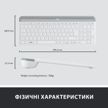 Купить Комплект клавиатура и мышь Logitech MK470 Slim Wireless Combo Off White US (920-009205) - фото 8