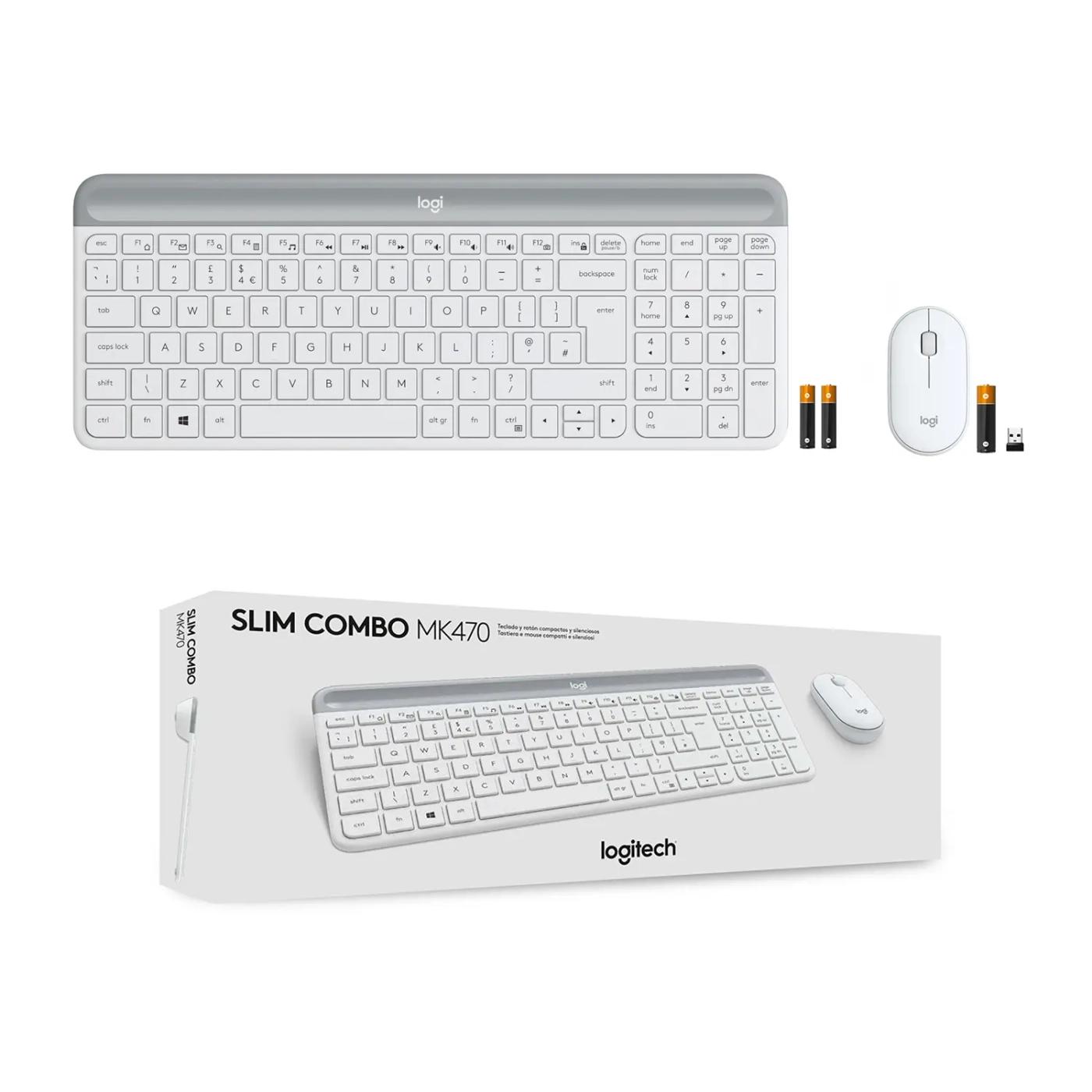 Купить Комплект клавиатура и мышь Logitech MK470 Slim Wireless Combo Off White US (920-009205) - фото 10