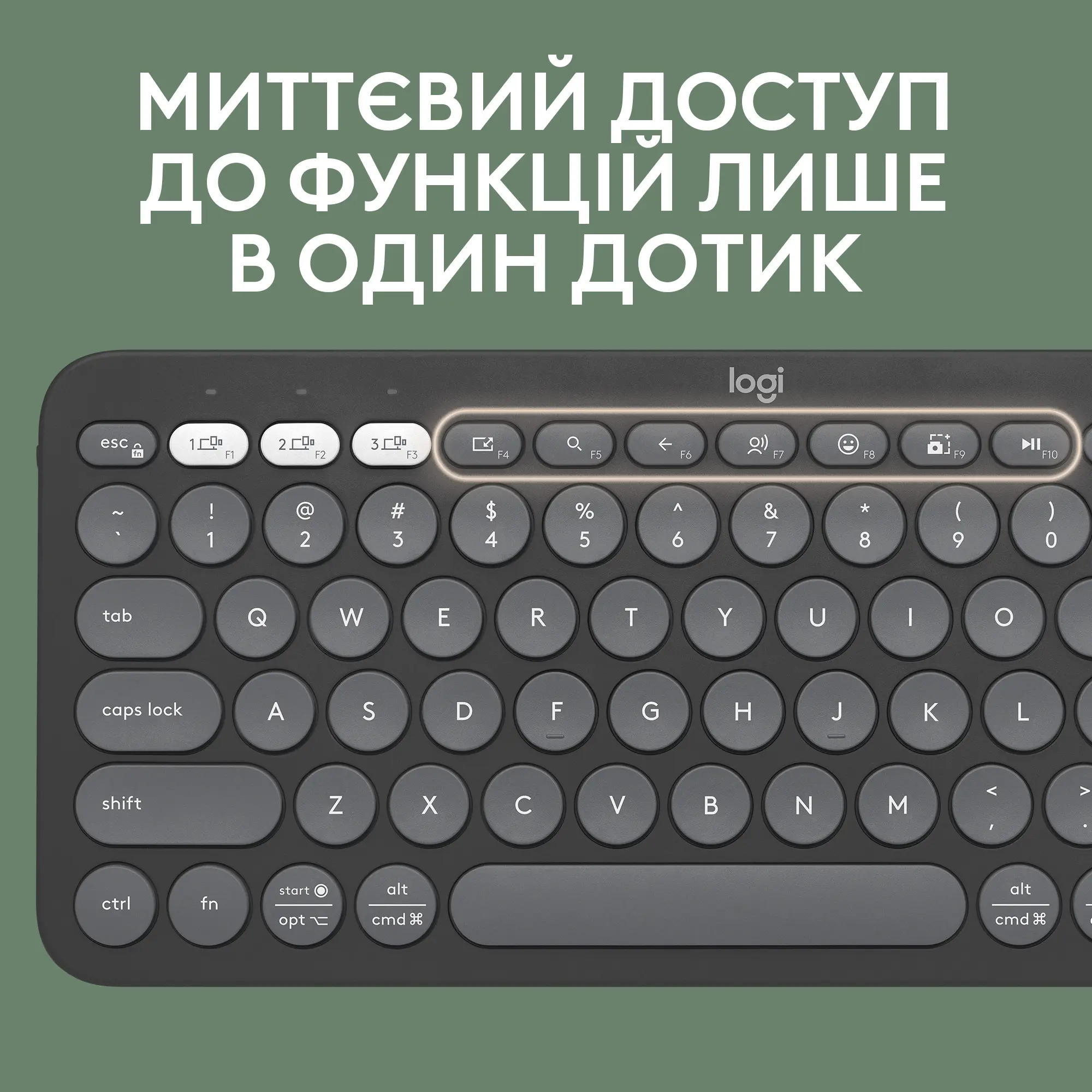 Купити Комплект клавіатура та миша Logitech Pebble 2 Combo Graphite US 2.4GHZ/BT (920-012239) - фото 5