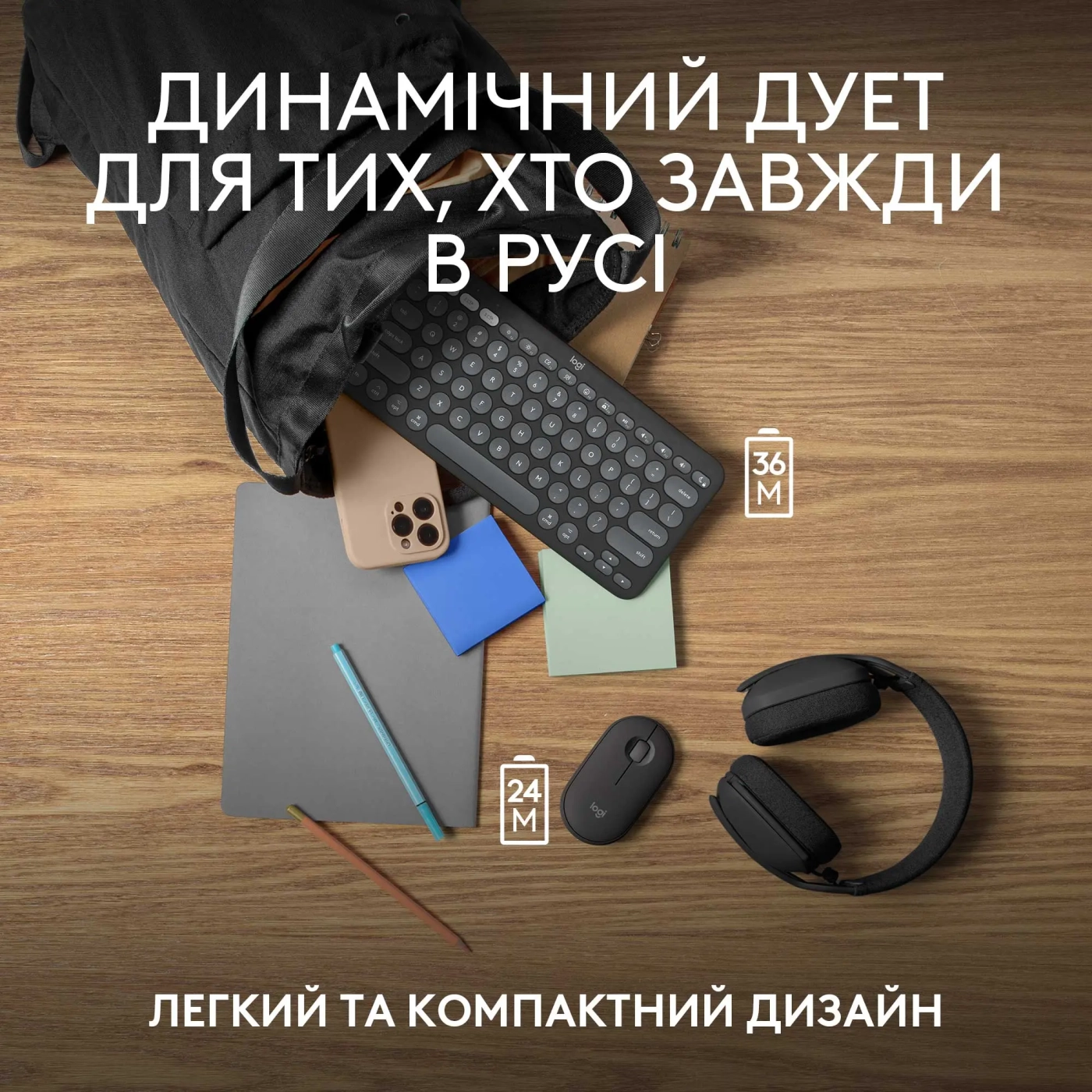 Купити Комплект клавіатура та миша Logitech Pebble 2 Combo for Mac Graphite US BT (920-012244) - фото 9