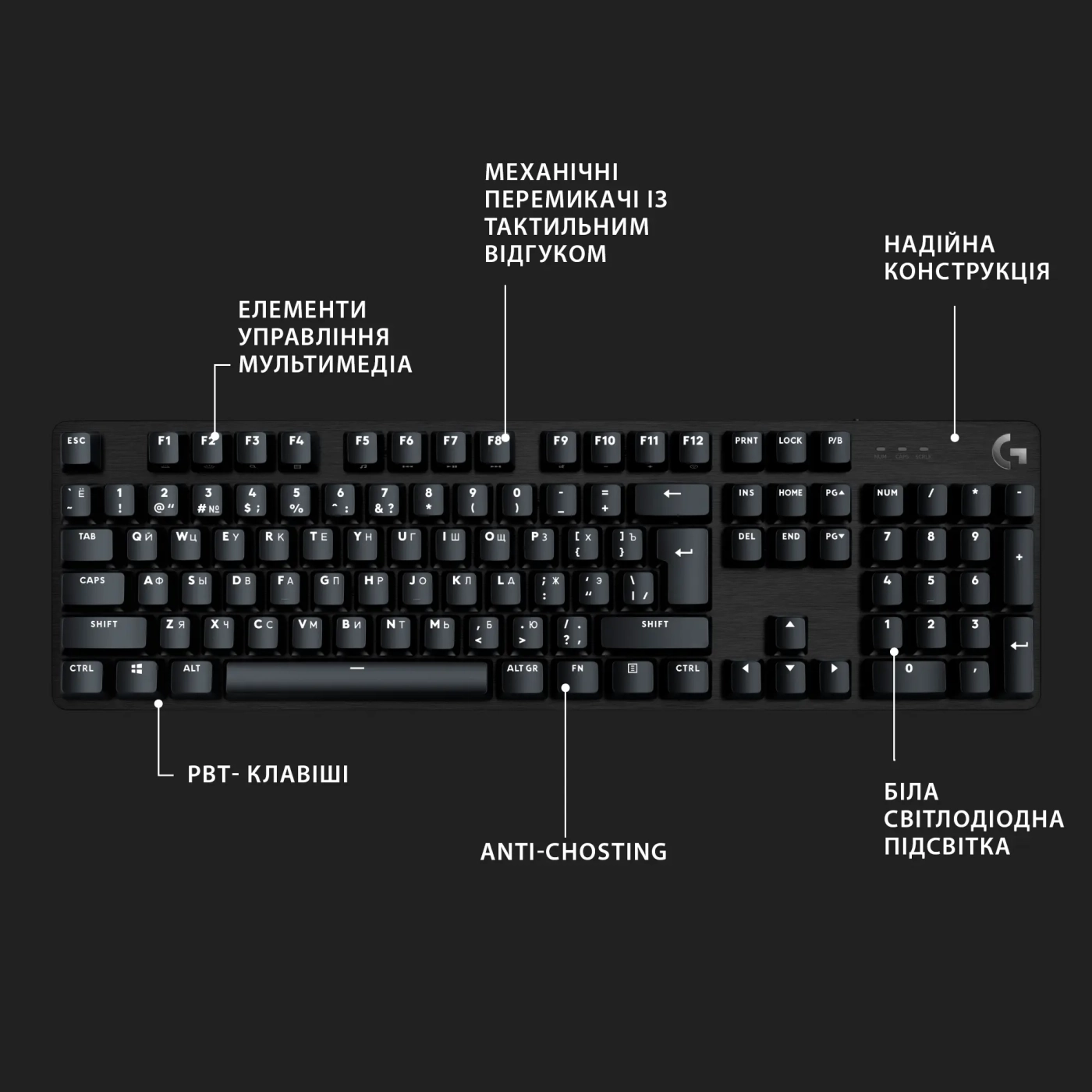 Купить Клавиатура Logitech G413 SE Corded Mechanical Gaming Keyboard Black (920-010437) - фото 7
