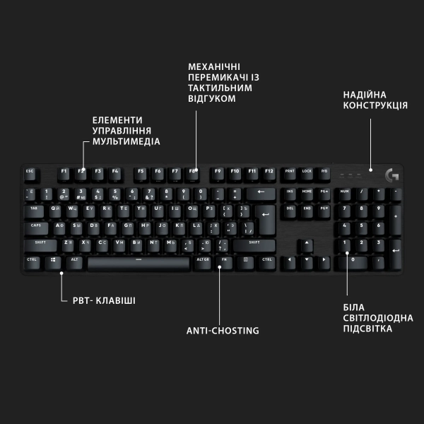 Купить Клавиатура Logitech G413 SE Corded Mechanical Gaming Keyboard Black (920-010437) - фото 7