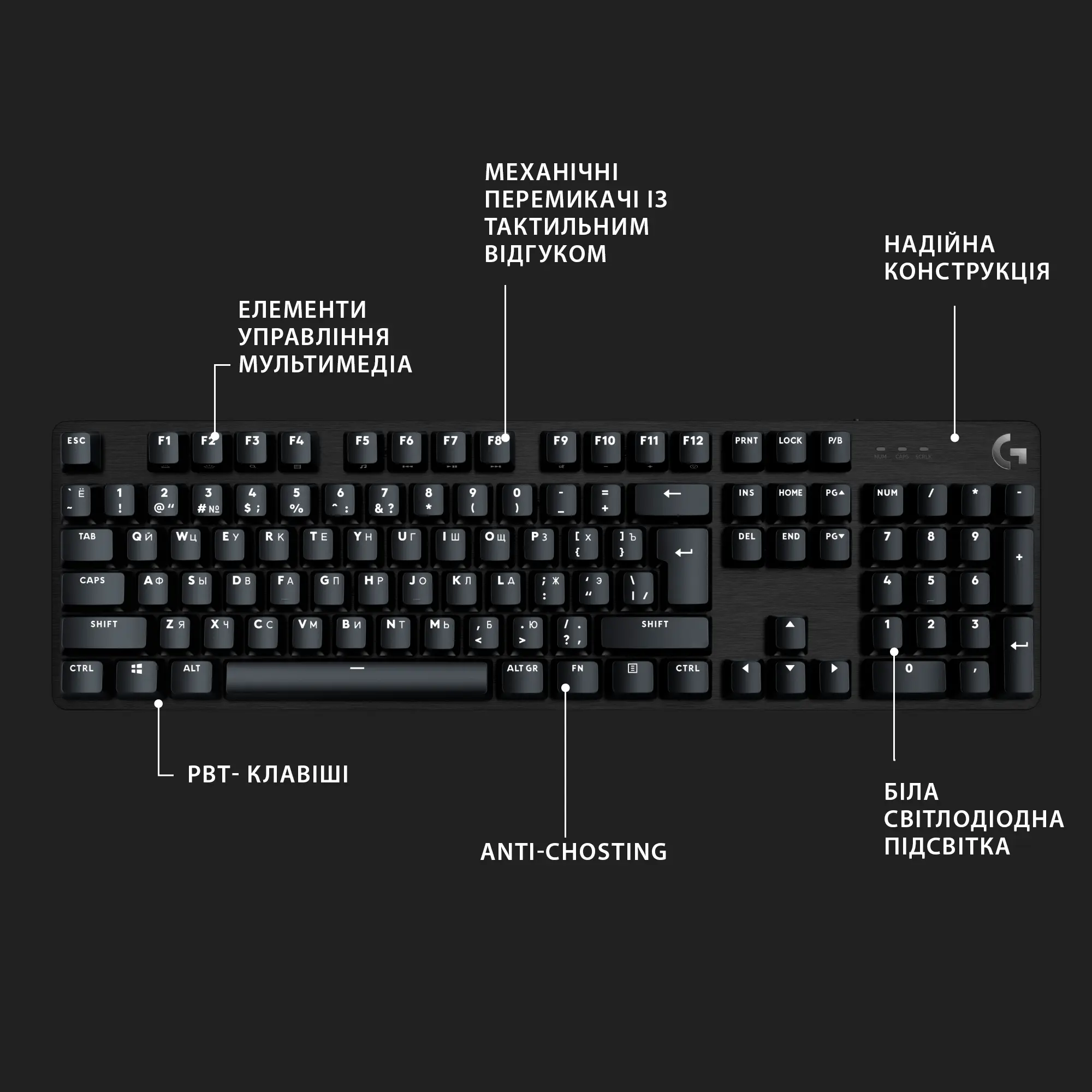 Купить Клавиатура Logitech G413 SE Corded Mechanical Gaming Keyboard Black (920-010437) - фото 7