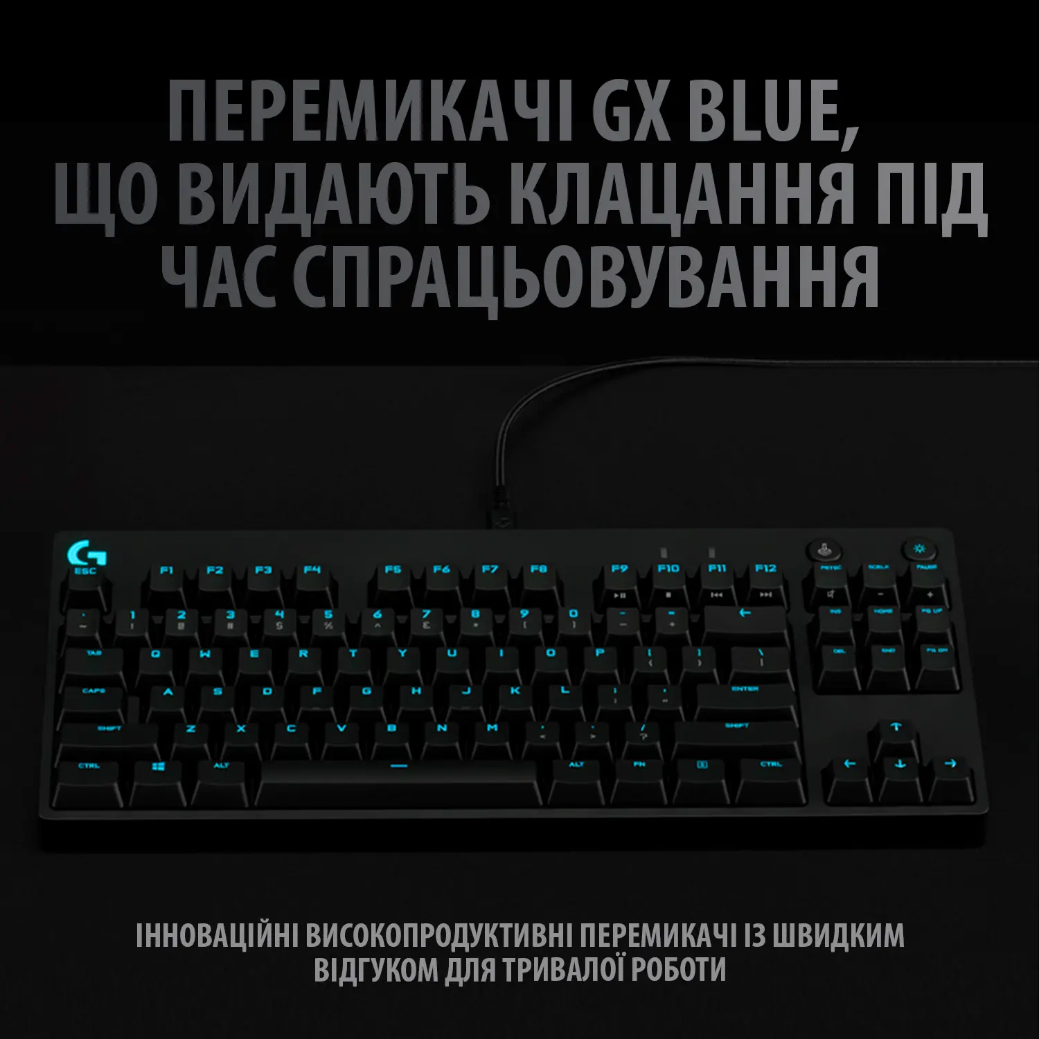 Купить Клавиатура Logitech G PRO Mechanical Gaming Keyboard Black USB US (920-009392) - фото 3