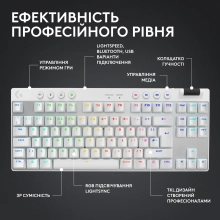 Купити Клавіатура Logitech G PRO X TKL Lightspeed Gaming Keyboard White 2.4GHZ/BT Tactile (920-012148) - фото 5