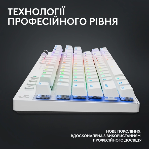 Купити Клавіатура Logitech G PRO X TKL Lightspeed Gaming Keyboard White 2.4GHZ/BT Tactile (920-012148) - фото 8