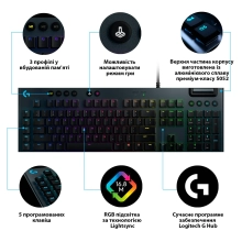 Купить Клавиатура Logitech G815 RGB Mechanical Gaming Keyboard GL Tactile Carbon USB (920-008992) - фото 6