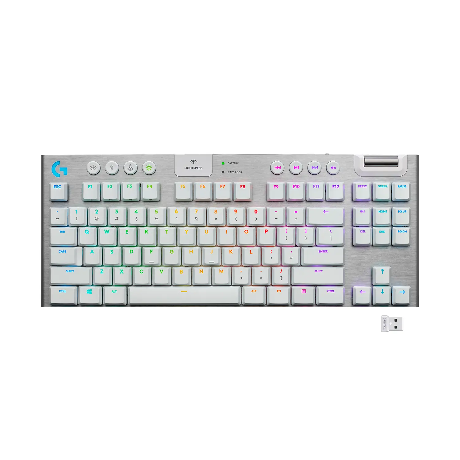 Купить Клавиатура Logitech G915 TKL Tenkeyless Lightspeed Wireless RGB Mechanical Gaming Keyboard GL Tactile White 2.4GHZ/BT (920-009664) - фото 1