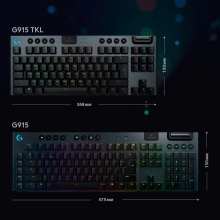 Купить Клавиатура Logitech G915 TKL Tenkeyless Lightspeed Wireless RGB Mechanical Gaming Keyboard GL Tactile Carbon 2.4GHZ/BT (920-009503) - фото 6