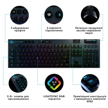 Купить Клавиатура Logitech G915 Lightspeed Wireless Mechanical Gaming Keyboard Carbon Tactile (920-008910) - фото 6