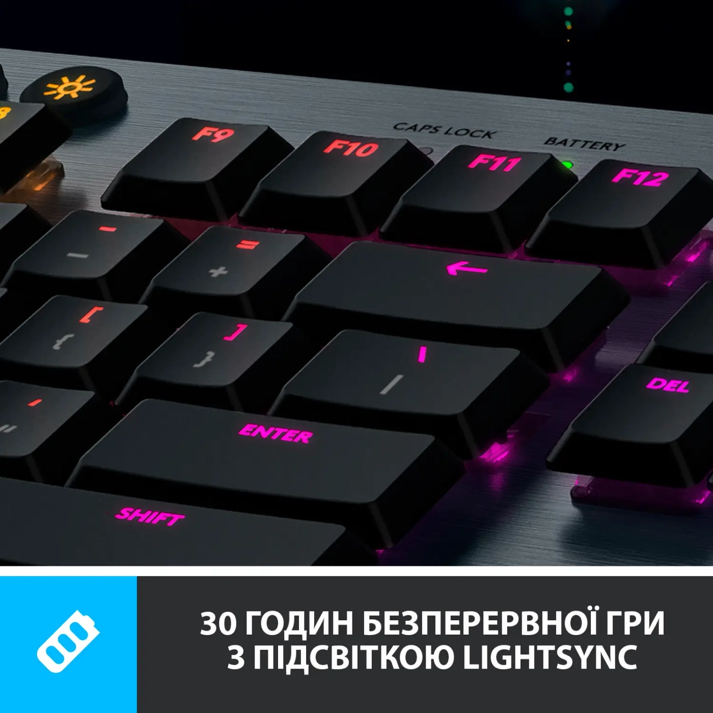 Купить Клавиатура Logitech G915 Lightspeed Wireless Mechanical Gaming Keyboard Carbon Clicky (920-009111) - фото 5