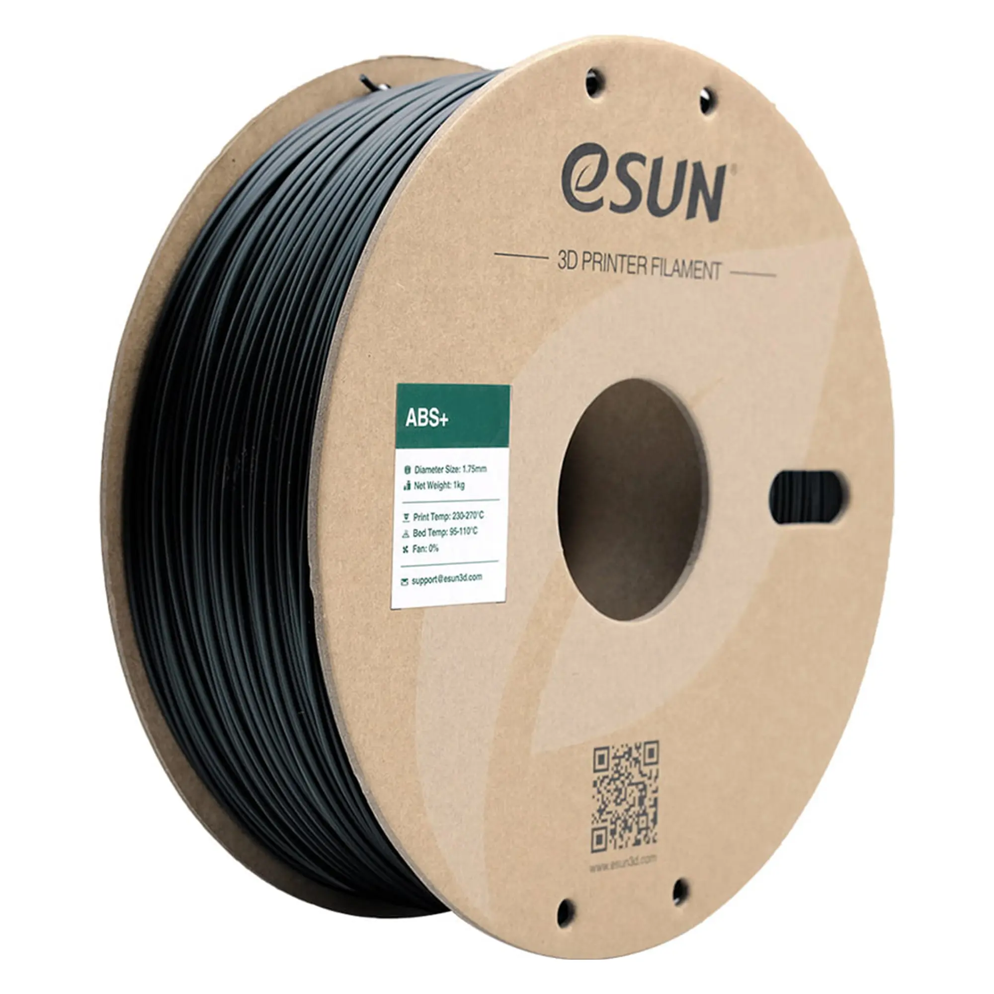 Купити ABS Plus Filament (пластик) для 3D принтера eSUN 1кг, 1.75мм, чорний (ABS+175B1) - фото 1