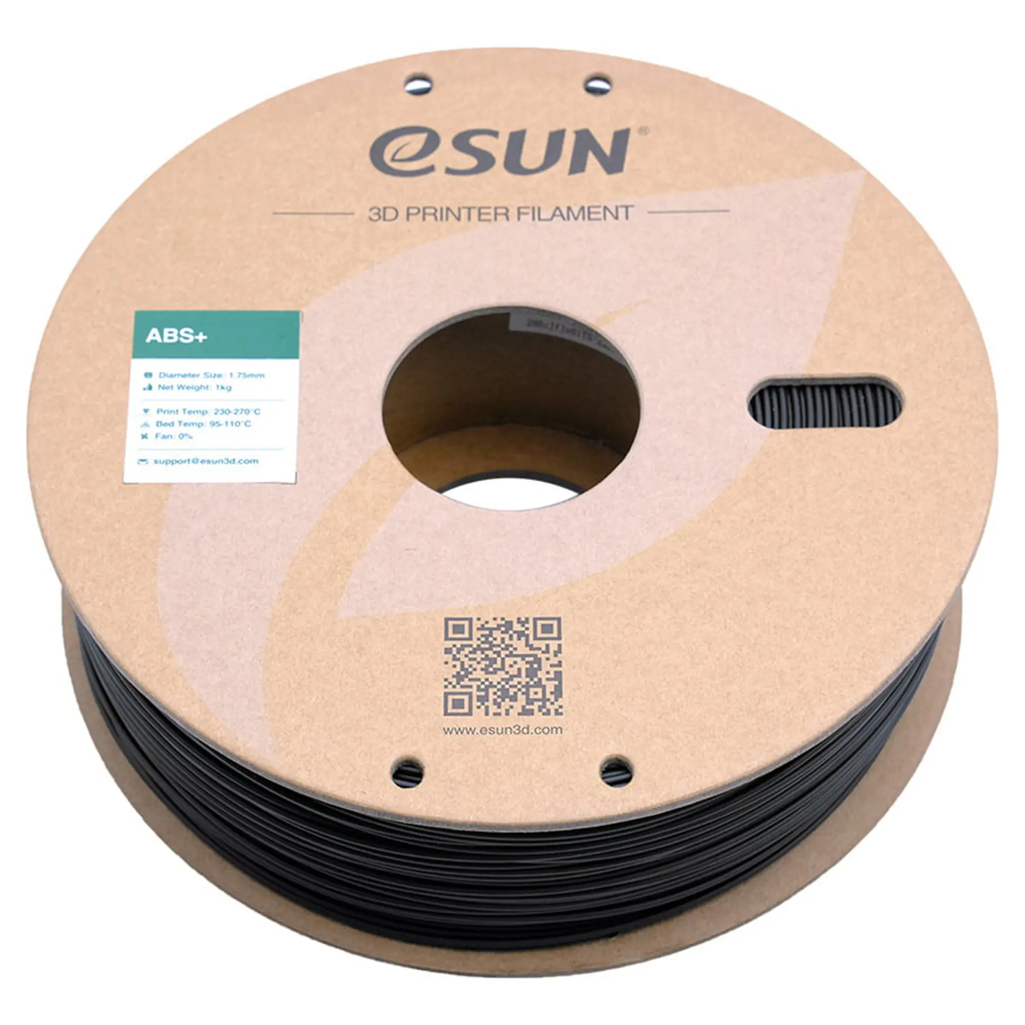 Купити ABS Plus Filament (пластик) для 3D принтера eSUN 1кг, 1.75мм, чорний (ABS+175B1) - фото 2