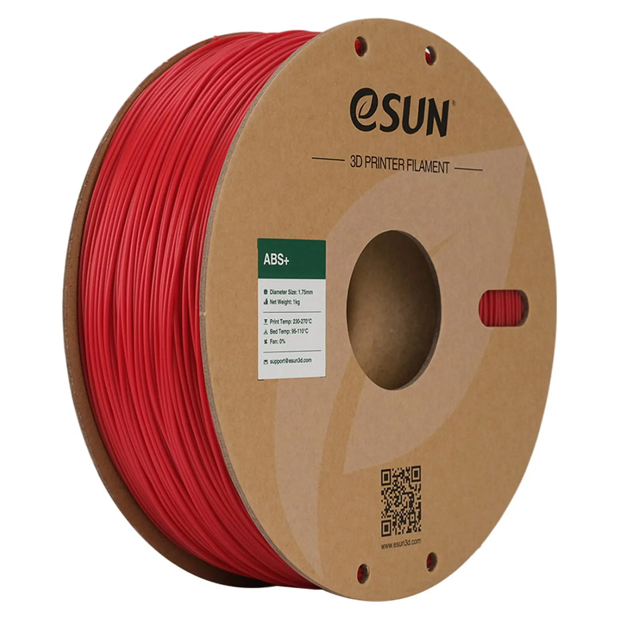 Купити ABS Plus Filament (пластик) для 3D принтера eSUN 1кг, 1.75мм, пожежно-червоний (ABS+175FR1) - фото 1