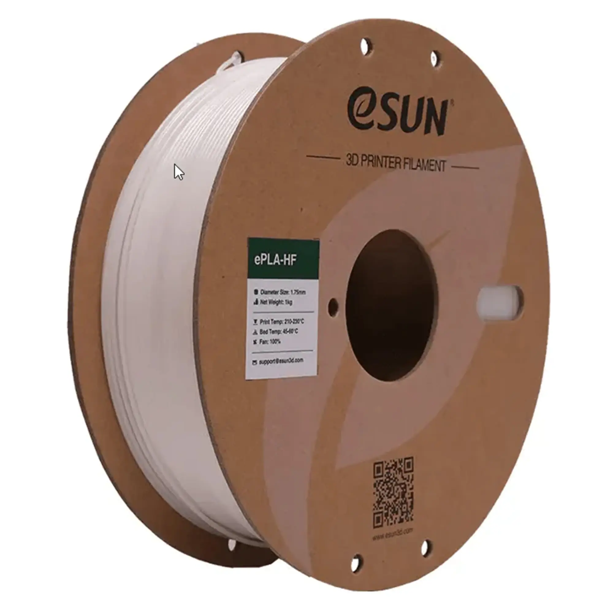 Купити ePLA-HF Filament (пластик) для 3D принтера eSUN 1кг, 1.75мм, білий (EPLA-HF-P175W1) - фото 1