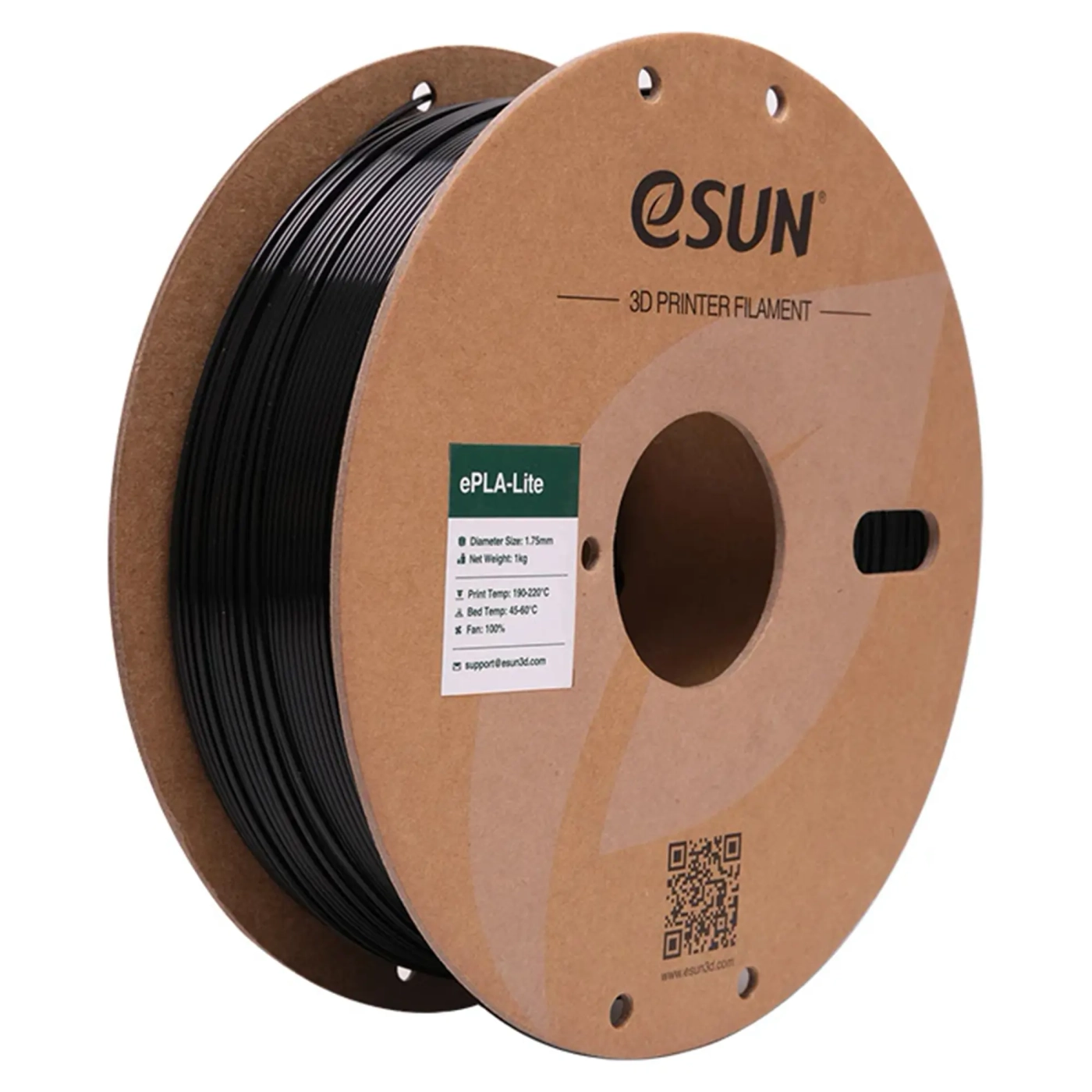 Купити ePLA-Lite Filament (пластик) для 3D принтера eSUN 1кг, 1.75мм, чорний (EPLA-LITE-P175B1) - фото 1