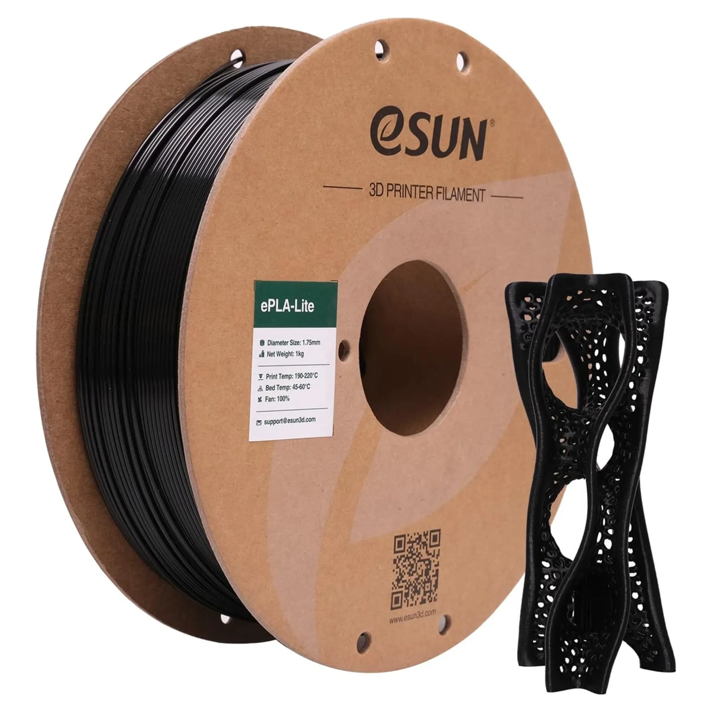 Купити ePLA-Lite Filament (пластик) для 3D принтера eSUN 1кг, 1.75мм, чорний (EPLA-LITE-P175B1) - фото 2