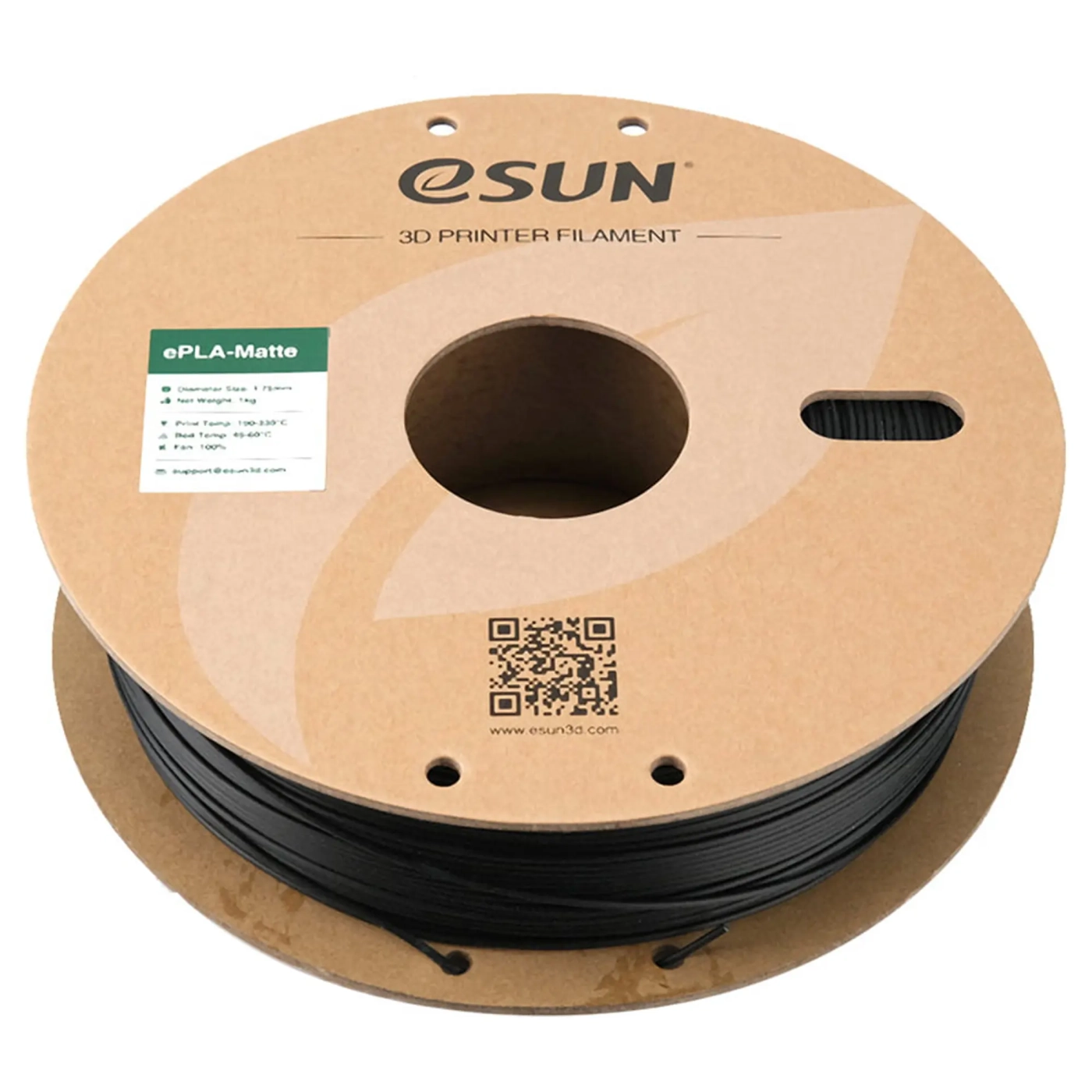 Купити ePLA-Matte Filament (пластик) для 3D принтера eSUN 1кг, 1.75мм, матовий чорний (EPLA-MATTE-P175DB1) - фото 2