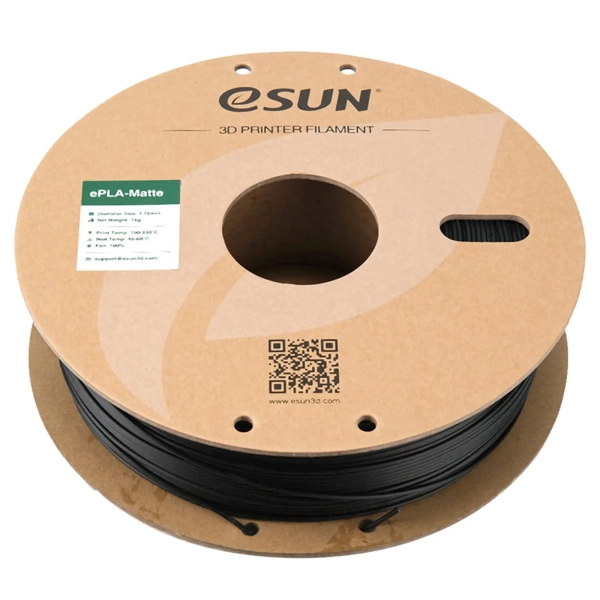 Купити ePLA-Matte Filament (пластик) для 3D принтера eSUN 1кг, 1.75мм, матовий чорний (EPLA-MATTE-P175DB1) - фото 2