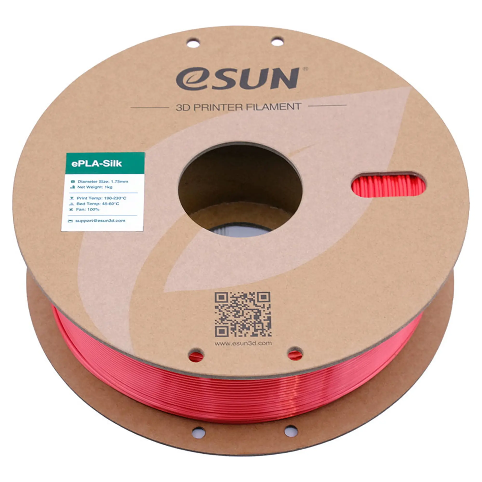 Купити eSilk-PLA Filament (пластик) для 3D принтера eSUN 1кг, 1.75мм, червоний (ESILK-PLA175R1) - фото 2