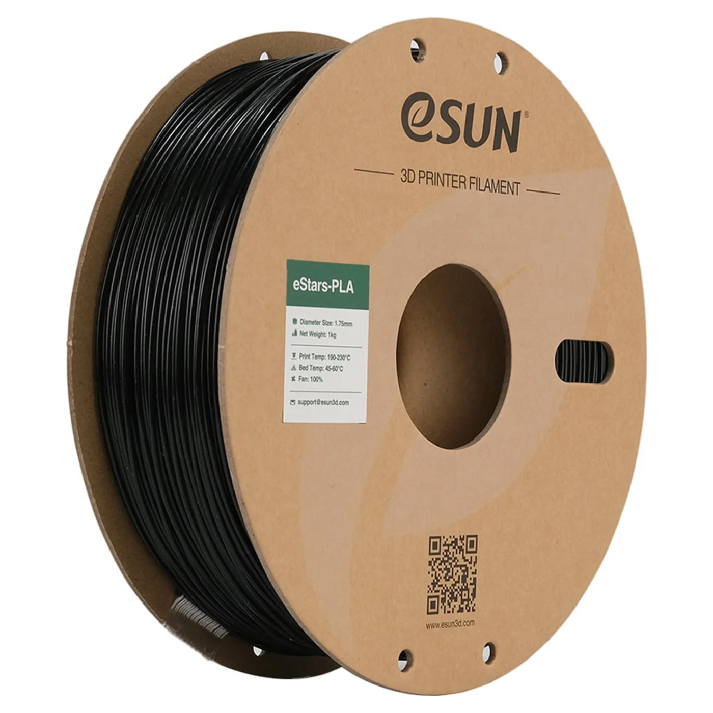 Купити eStars-PLA Filament (пластик) для 3D принтера eSUN 1кг, 1.75мм, чорний (ESTARS-PLA175GB1) - фото 1