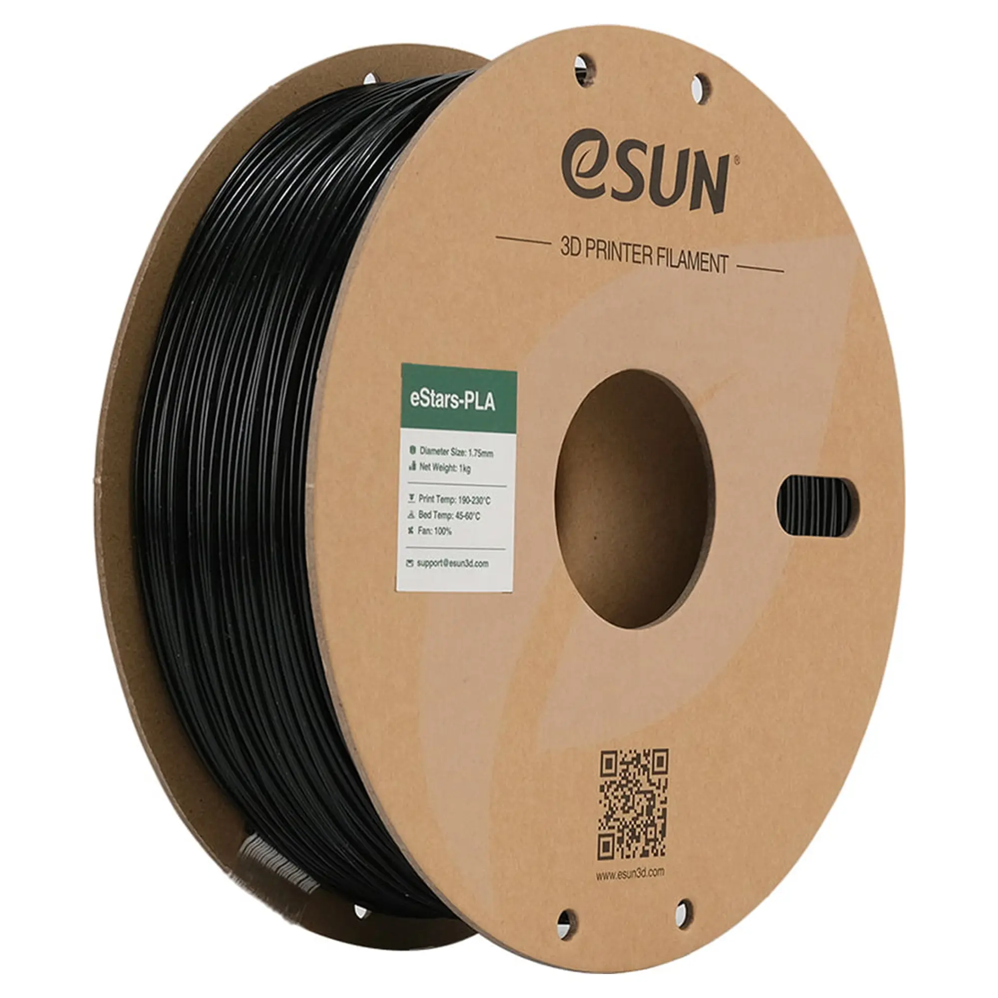 Купити eStars-PLA Filament (пластик) для 3D принтера eSUN 1кг, 1.75мм, чорний (ESTARS-PLA175GB1) - фото 1