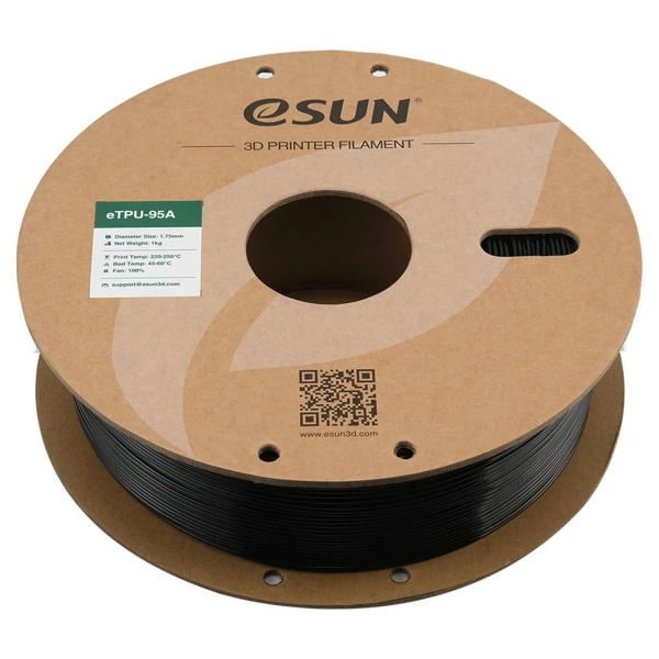 Купити eTPU-95A Filament (пластик) для 3D принтера eSUN 1кг, 1.75мм, чорний (ETPU-95A175B1) - фото 2