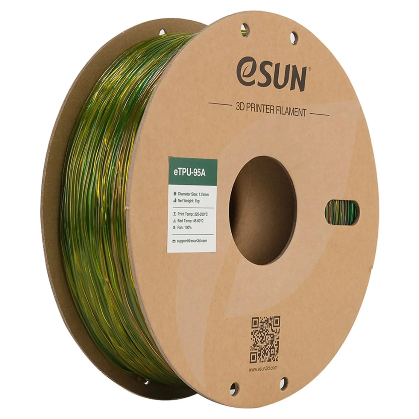 Купити eTPU-95A Filament (пластик) для 3D принтера eSUN 1кг, 1.75мм, райдужний (ETPU-95A175RBB1) - фото 1