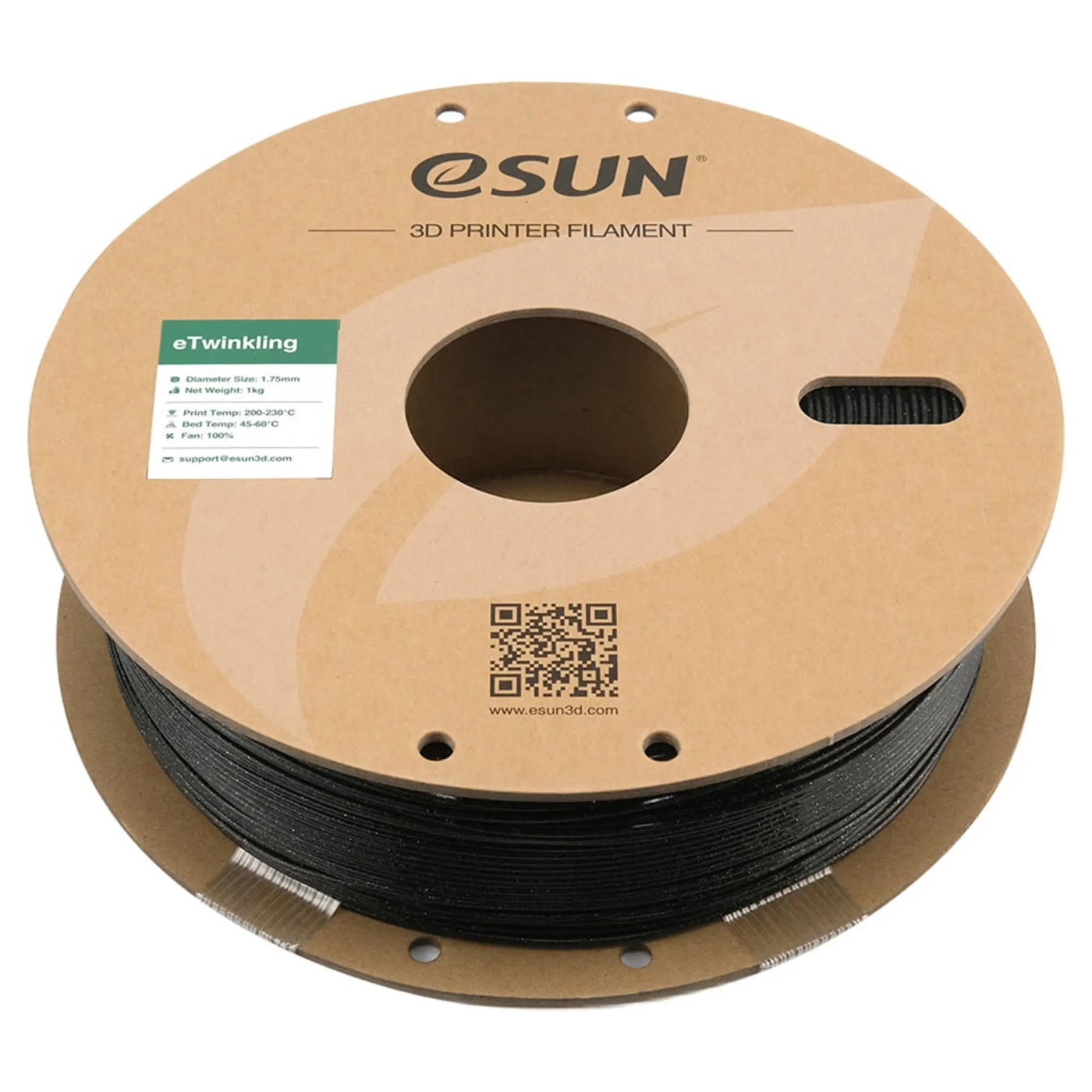 Купити eTwinkling Filament (пластик) для 3D принтера eSUN 1кг, 1.75мм, чорний (ETWINKLING175B1) - фото 2