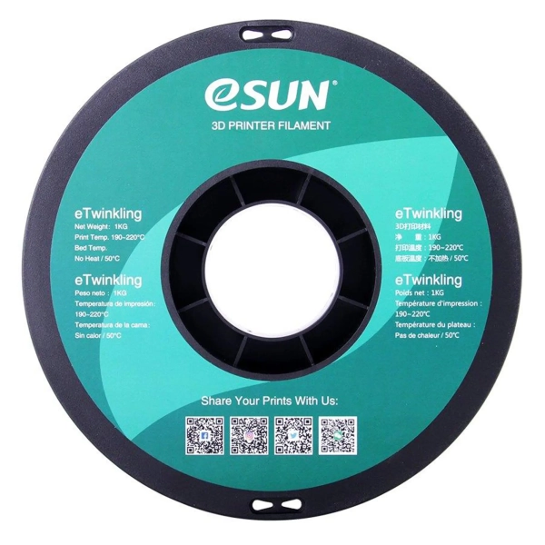 Купить eTwinkling Filament (пластик) для 3D принтера eSUN 1кг, 1.75мм, оранжевый (ETWINKLING175WO1) - фото 2