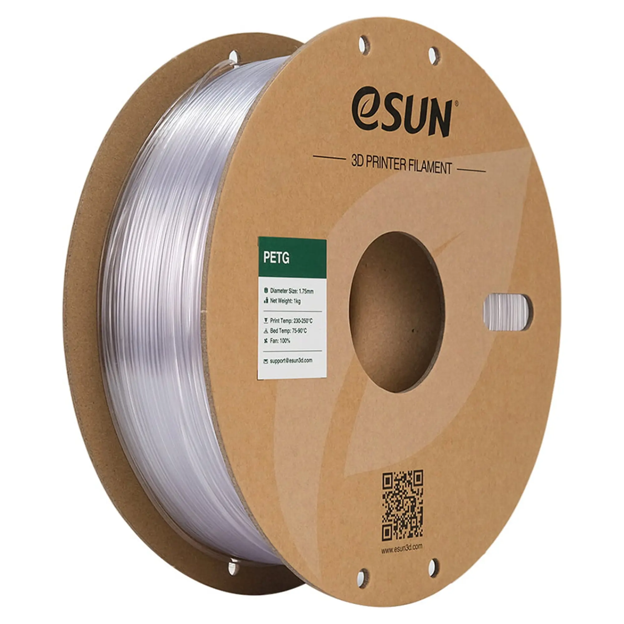 Купить PETG Filament (пластик) для 3D принтера eSUN 1кг, 1.75мм, натуральный (PETG175N1) - фото 1