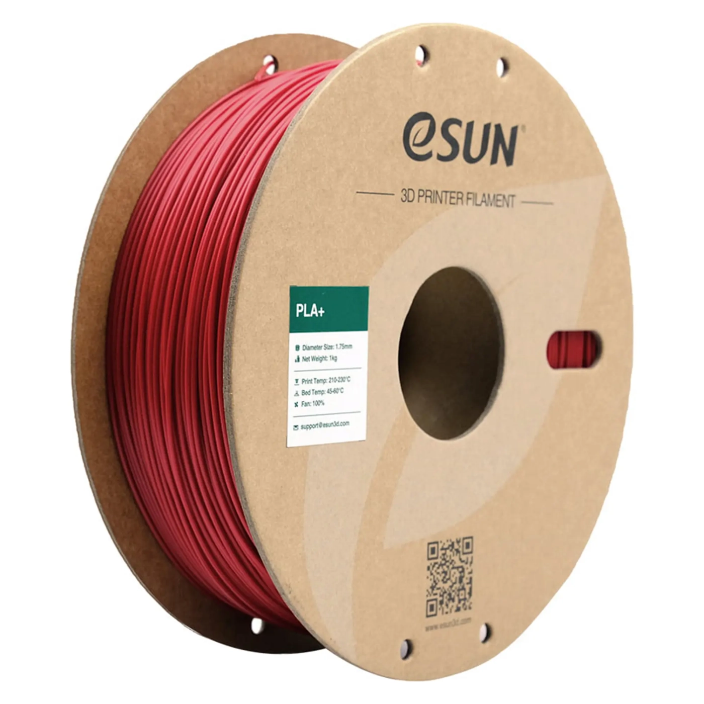 Купити PLA Plus Filament (пластик) для 3D принтера eSUN 1кг, 1.75мм, пожежно-червоний (PLA+175FER1) - фото 1
