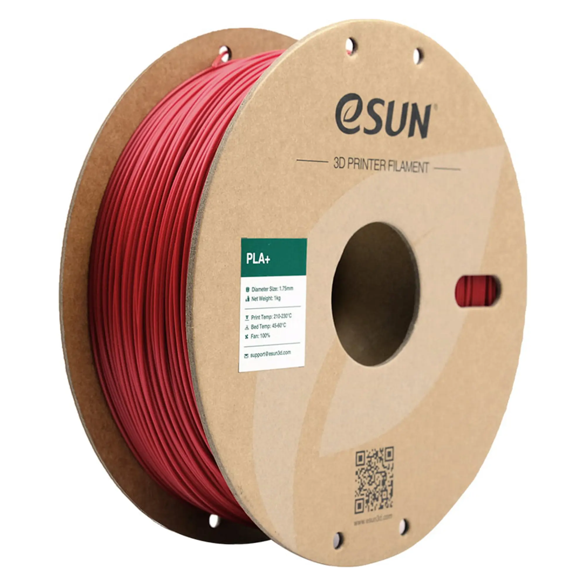Купити PLA Plus Filament (пластик) для 3D принтера eSUN 1кг, 1.75мм, пожежно-червоний (PLA+175FER1) - фото 1