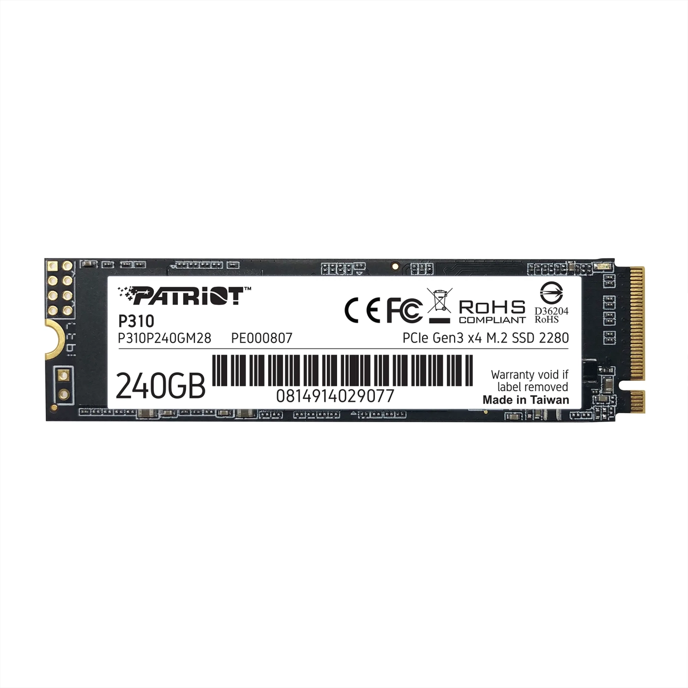 Купить SSD диск PATRIOT P310 240GB M.2 NVMe (P310P240GM28) - фото 1