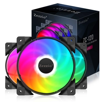 Купити Набір вентиляторів Zezzio ZC-120 SRGB 3 in 1 Kit - фото 1