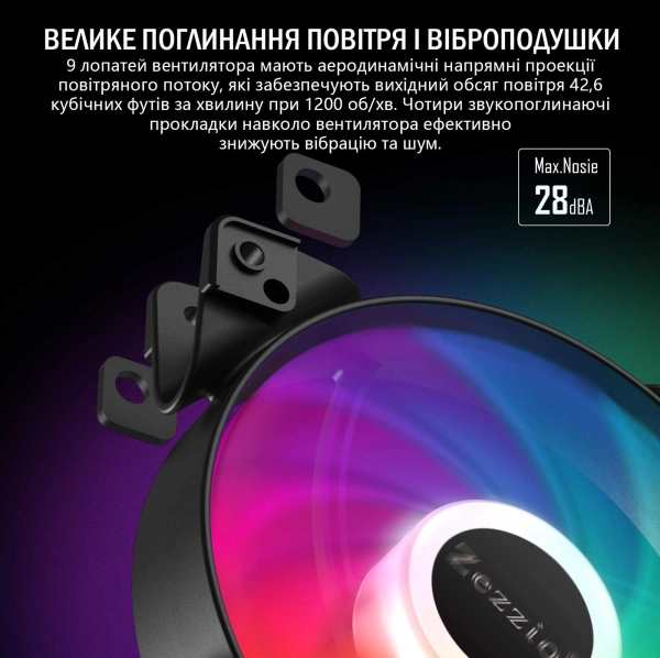 Купити Набір вентиляторів Zezzio ZC-120 SRGB 3 in 1 Kit - фото 5