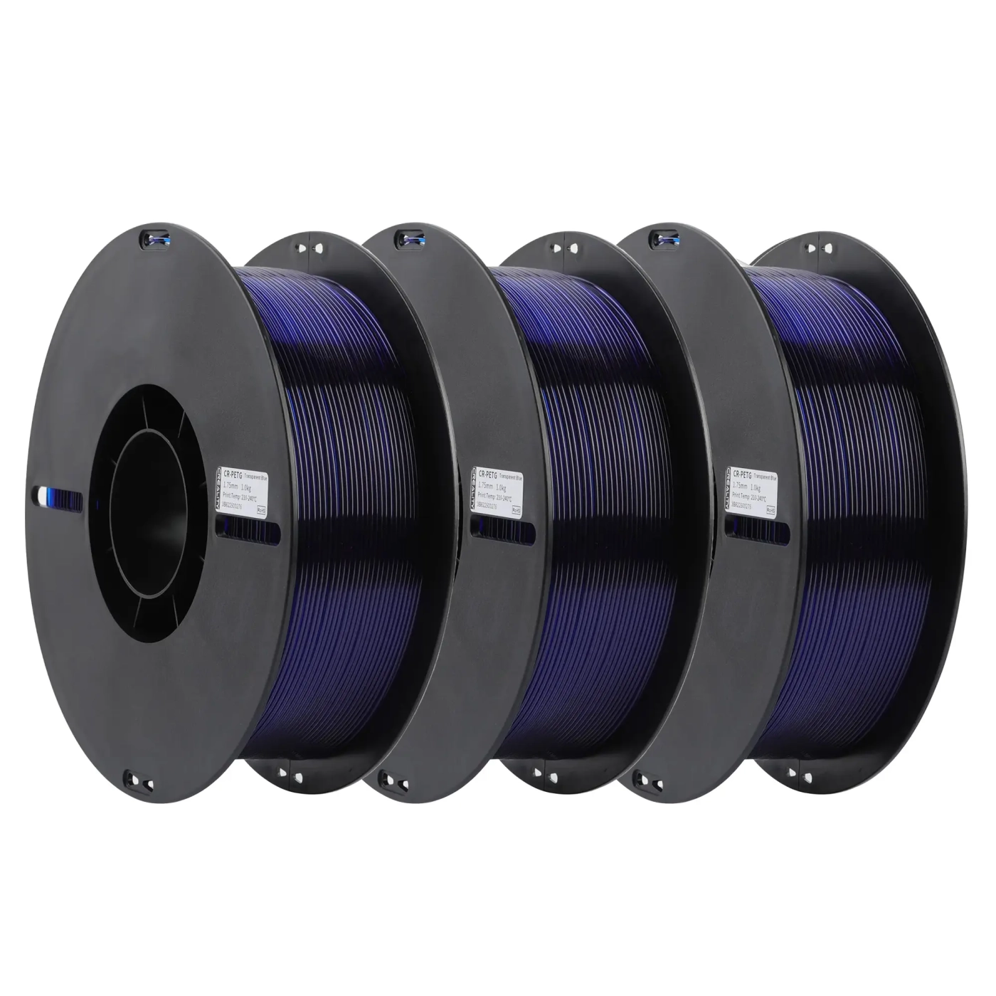 Купити PETG Filament (пластик) для 3D принтера CREALITY 3кг, 1.75мм, прозорий синій (3301030036x3) - фото 2