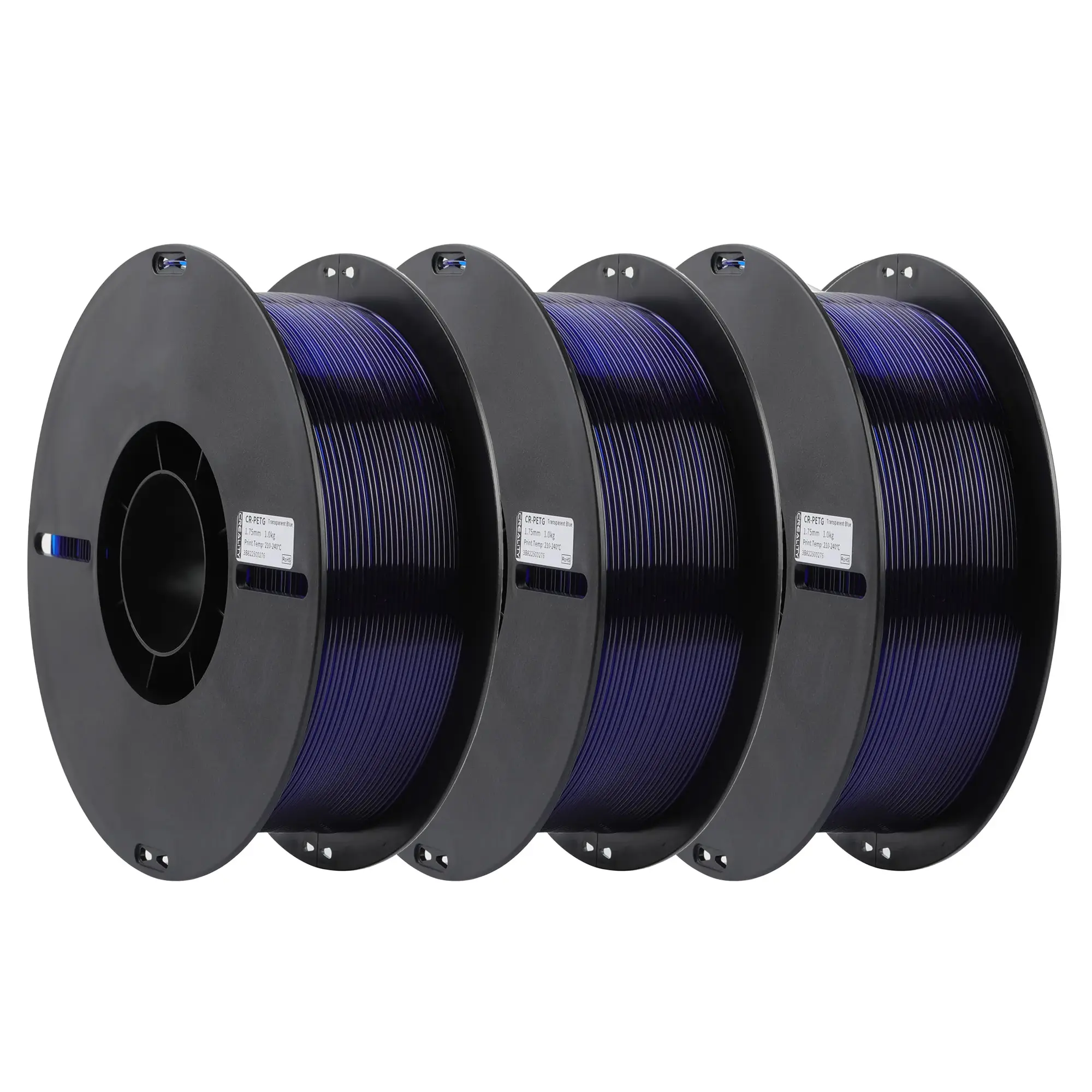 Купити PETG Filament (пластик) для 3D принтера CREALITY 3кг, 1.75мм, прозорий синій (3301030036x3) - фото 2