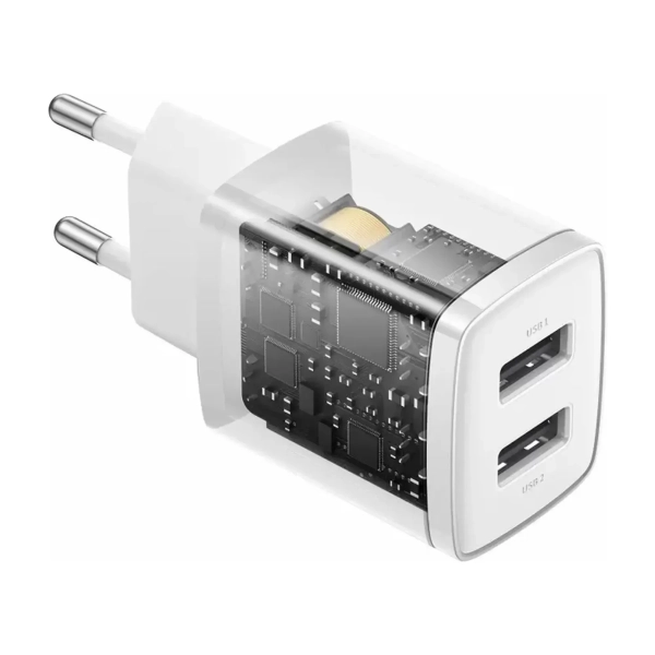 Купити Мережевий зарядний пристрій Baseus Compact Charger 2U 10.5W EU White - фото 5