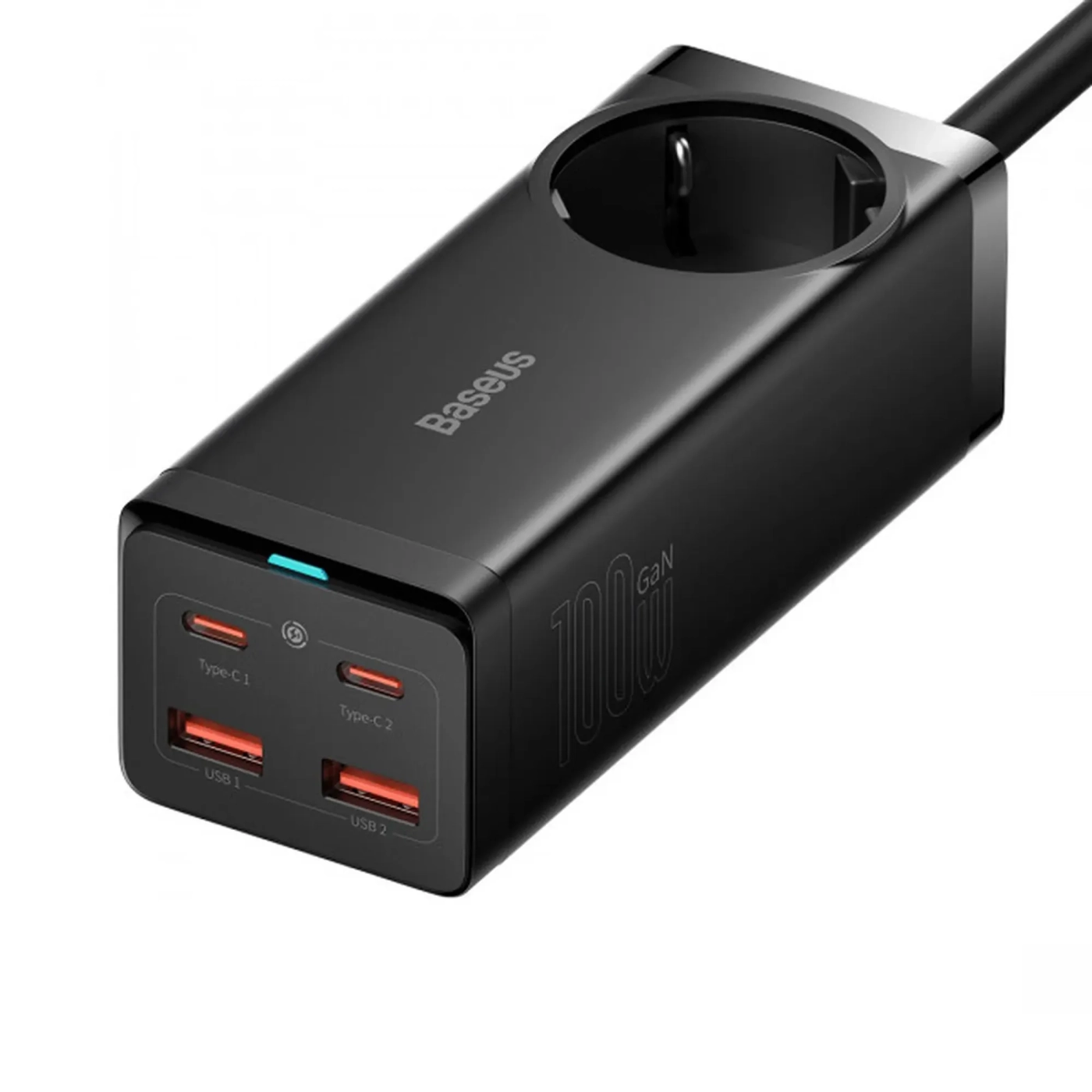 Купити Мережевий зарядний пристрій Baseus GaN3 Pro Desktop Powerstrip AC+2U+2C 100W EU Black - фото 1