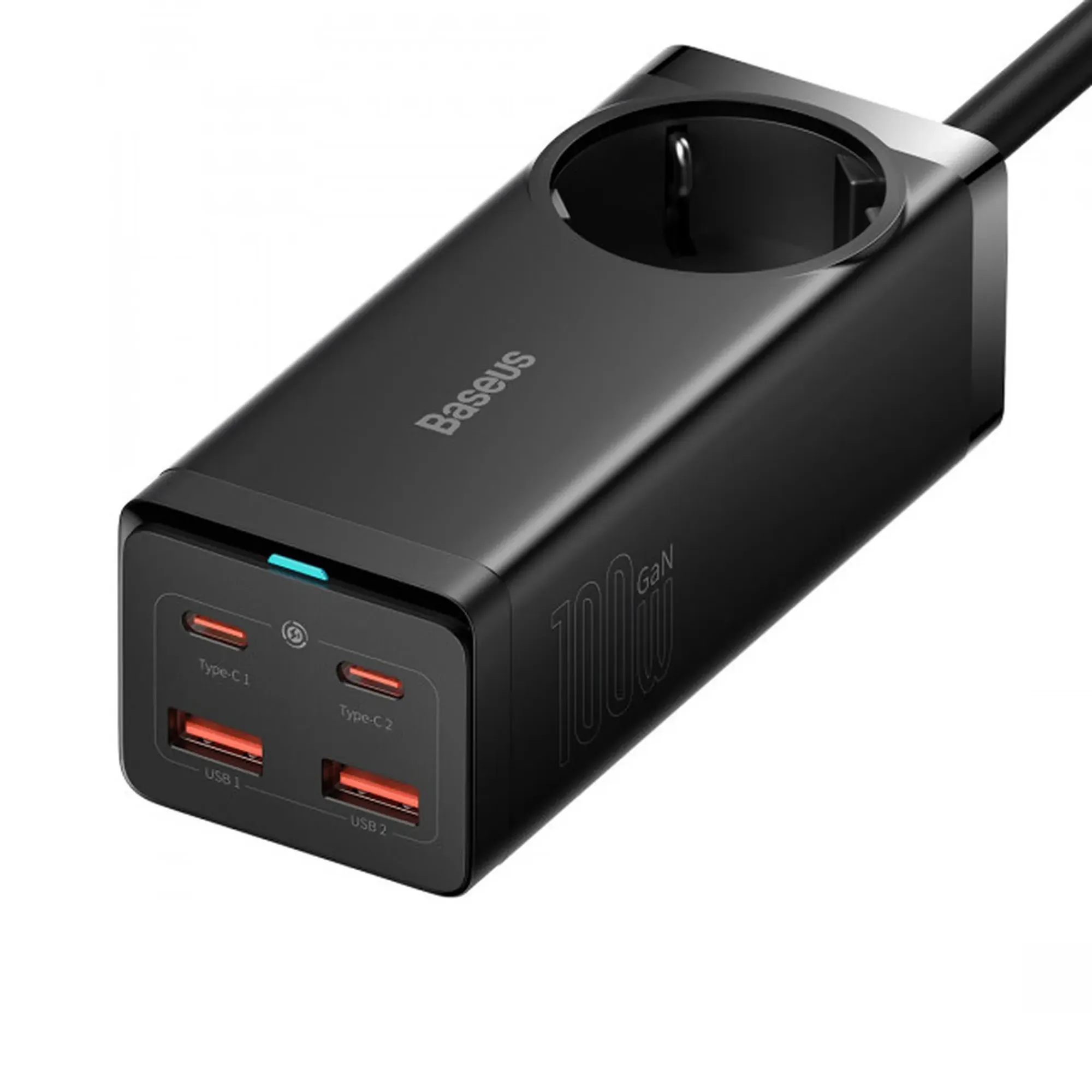 Купити Мережевий зарядний пристрій Baseus GaN3 Pro Desktop Powerstrip AC+2U+2C 100W EU Black - фото 1