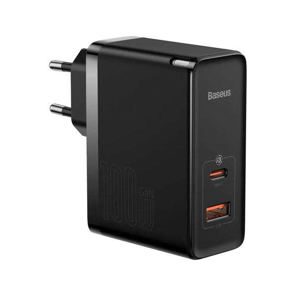 Купить СЗУ Baseus GaN5 Pro Fast Charger C+U 100W (Cable Type-C to Type-C 100W(20V/5A) 1m) Black - фото 3