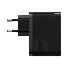 Купить СЗУ Baseus GaN5 Pro Fast Charger C+U 100W (Cable Type-C to Type-C 100W(20V/5A) 1m) Black - фото 4