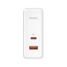 Купити МЗП Baseus GaN5 Pro Fast Charger C+U 100W (Cable Type-C to Type-C 100W(20V/5A) 1m) White - фото 2