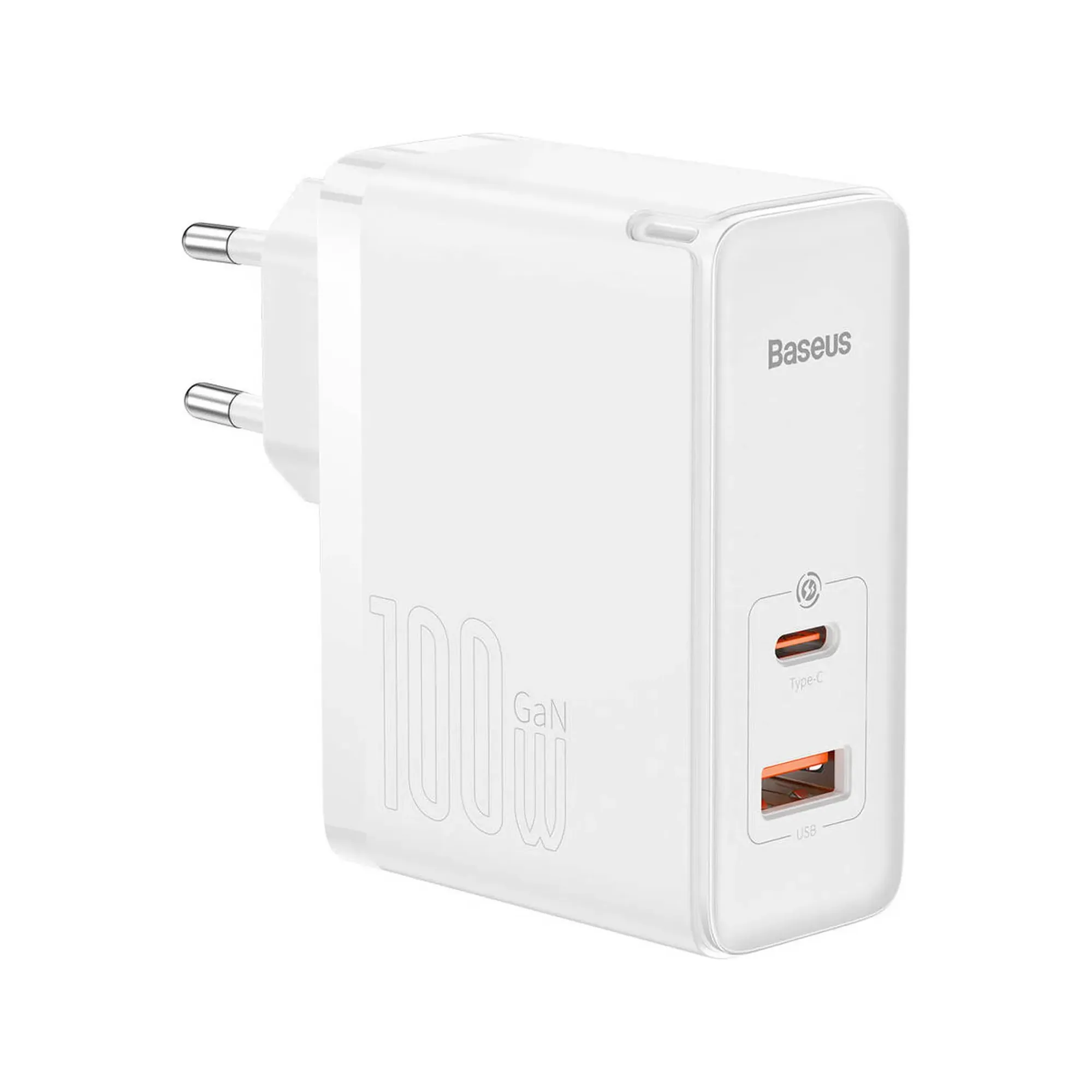 Купити МЗП Baseus GaN5 Pro Fast Charger C+U 100W (Cable Type-C to Type-C 100W(20V/5A) 1m) White - фото 3