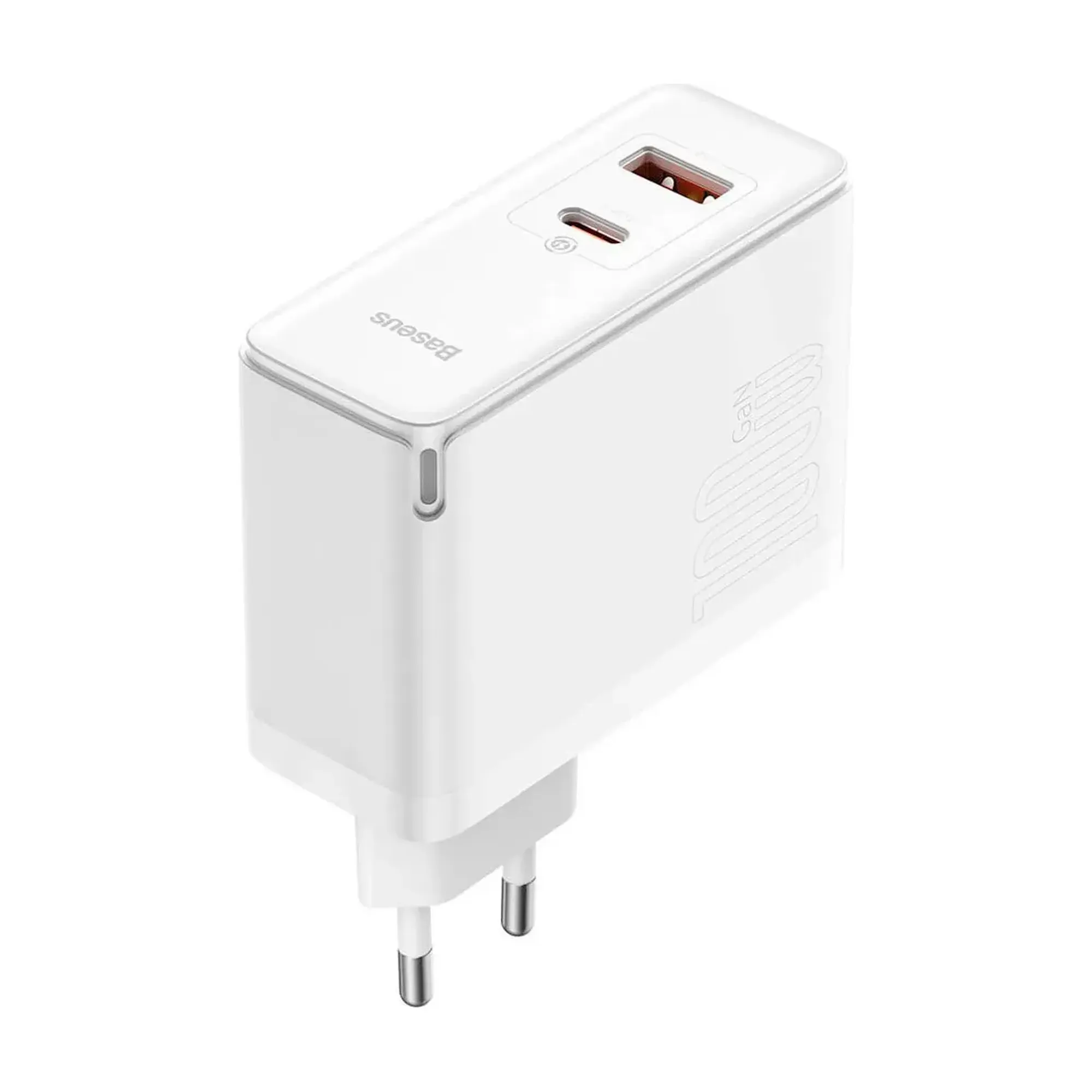 Купити МЗП Baseus GaN5 Pro Fast Charger C+U 100W (Cable Type-C to Type-C 100W(20V/5A) 1m) White - фото 4