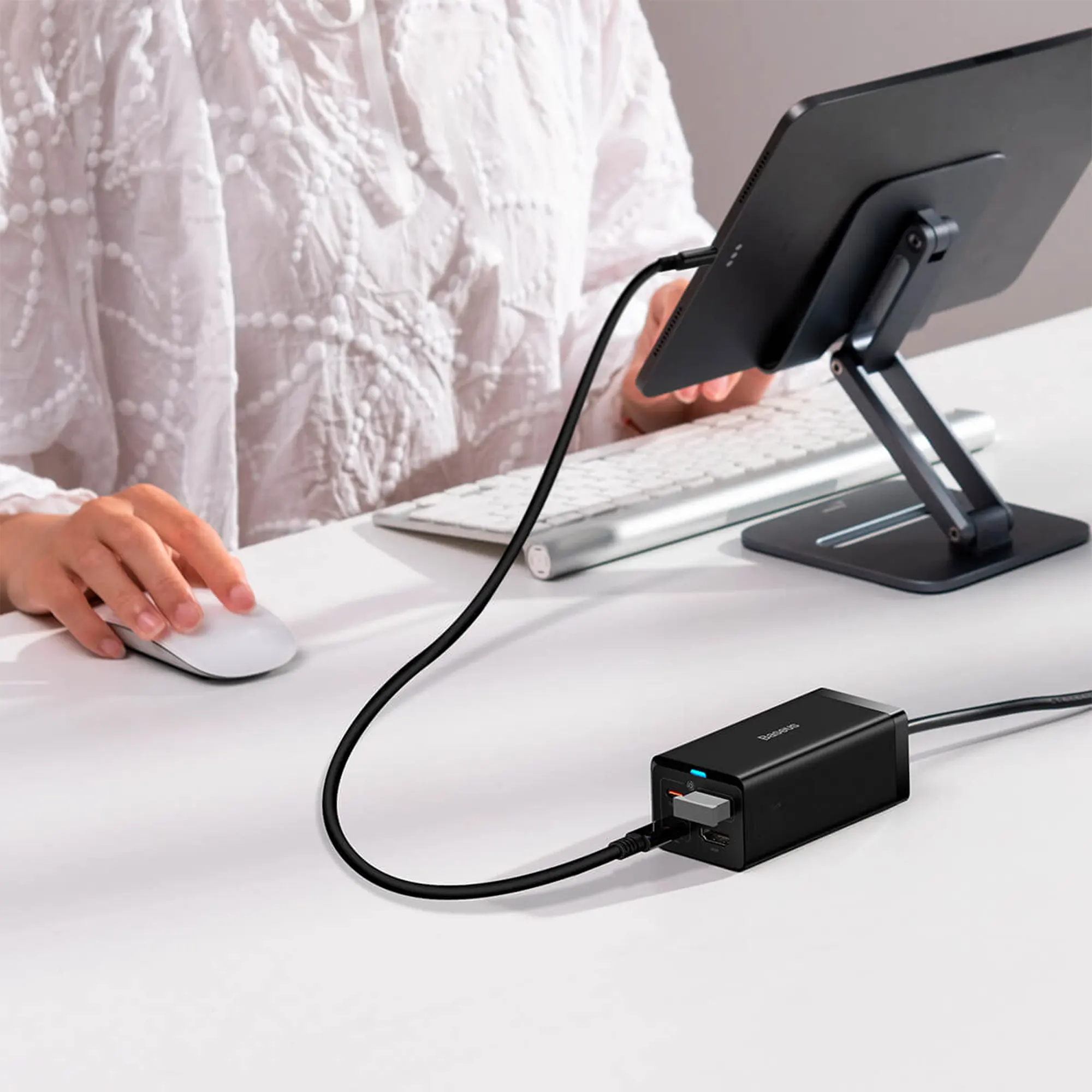 Купить Зарядное устройство Baseus Baseus GaN5 Pro Desktop Fast Charger 1U 2C HDMI 67W with 1.5m Power cord EU Black - фото 6