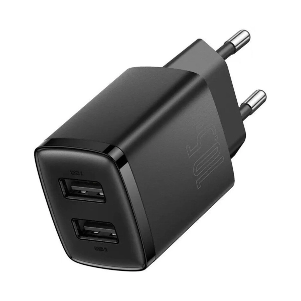 Купити Зарядний пристрій Baseus Compact Charger 2U 10.5W Black (CCXJ010201) - фото 2
